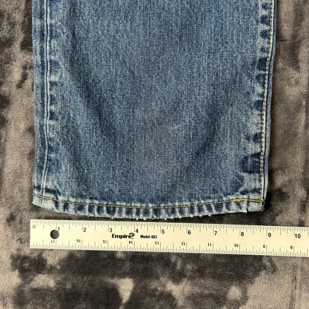 Polo Ralph Lauren Jeans Mens 42x32 Blue Straight Leg Distressed Denim
